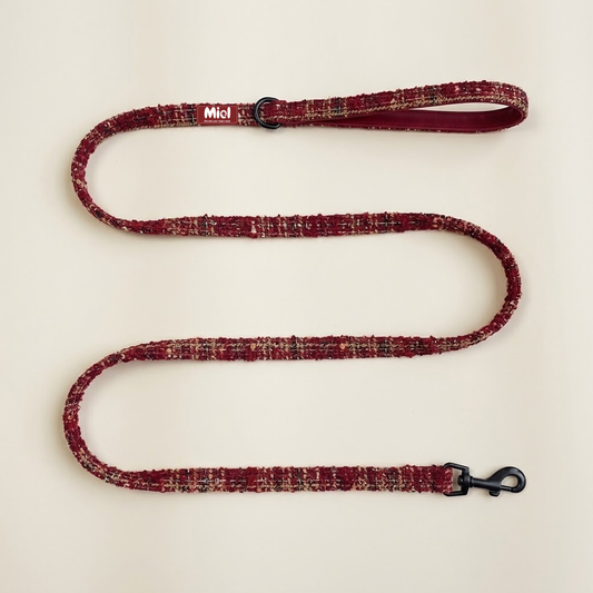Tweed Leash Burgundy