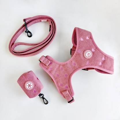 Corduroy Heart Poopbagholder - Pink