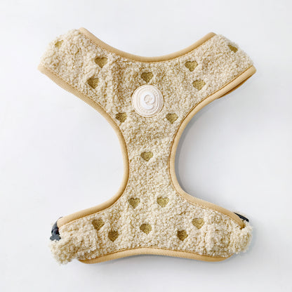 Teddy Heart Harness Beige