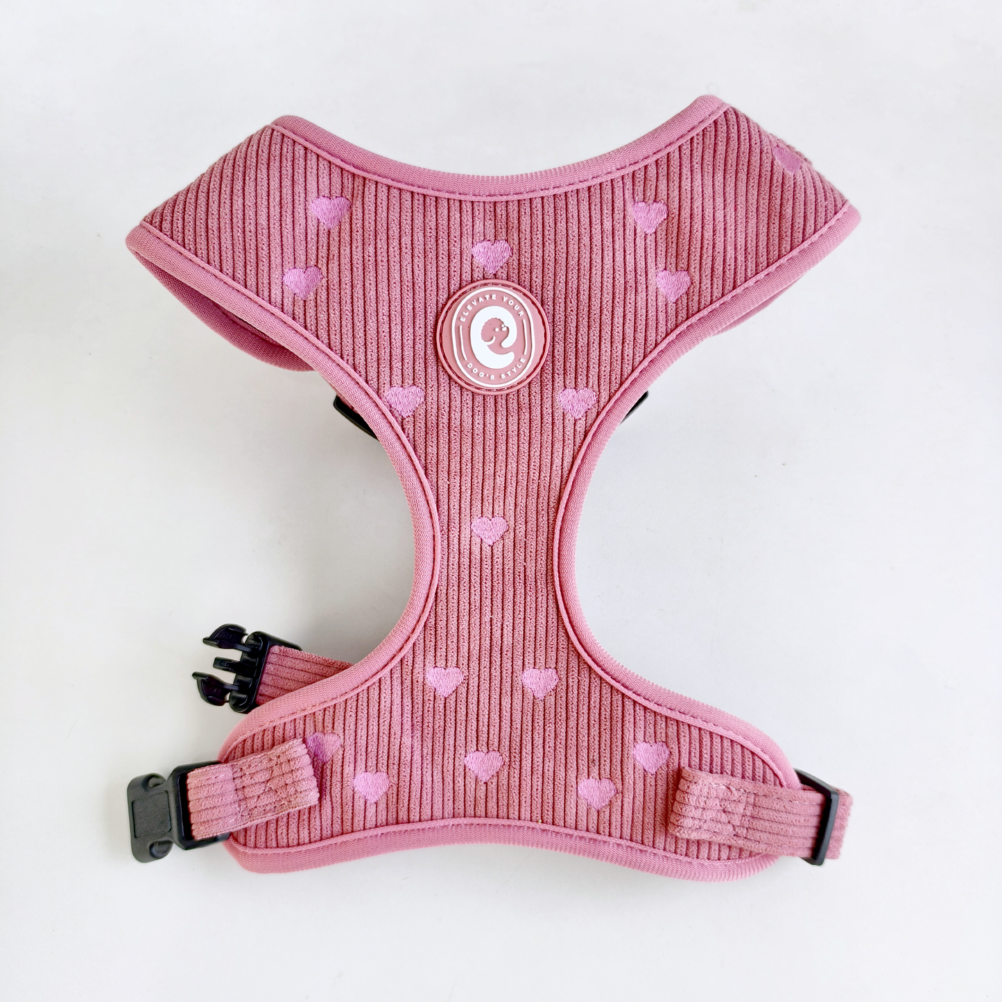 Corduroy Heart Harness - Pink