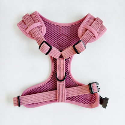 Corduroy Heart Harness - Pink