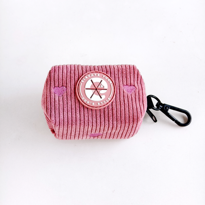 Corduroy Heart Poopbagholder - Pink