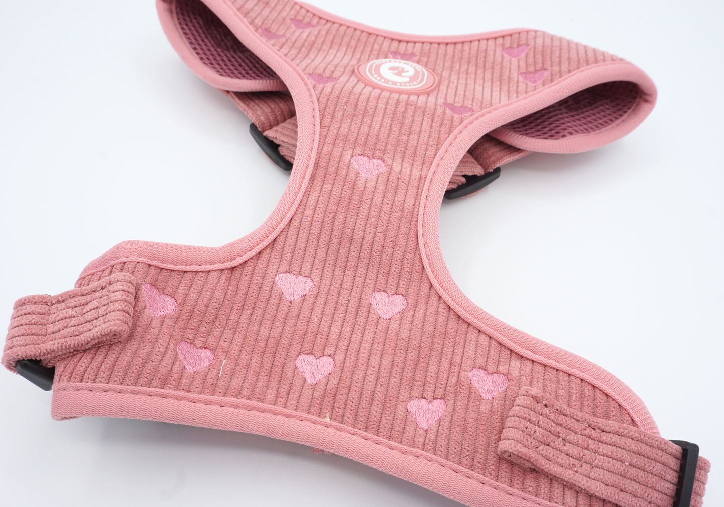 Corduroy Heart Harness - Pink