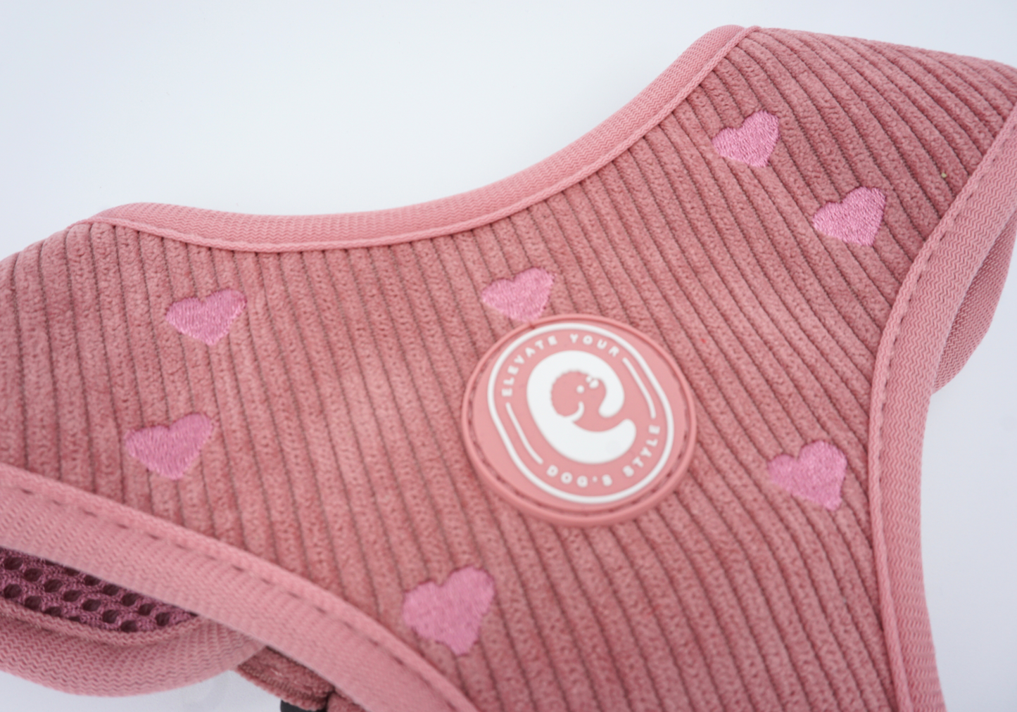 Corduroy Heart Harness - Pink