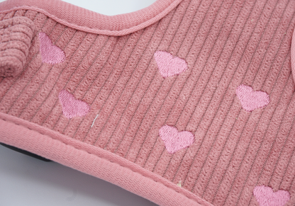 Corduroy Heart Harness - Pink