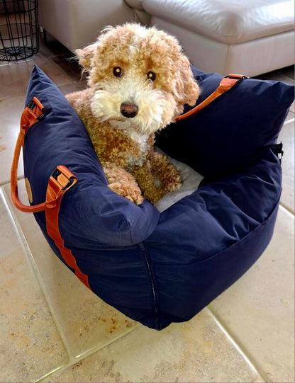 Luxury Dog Car Seat Navy - MIEL