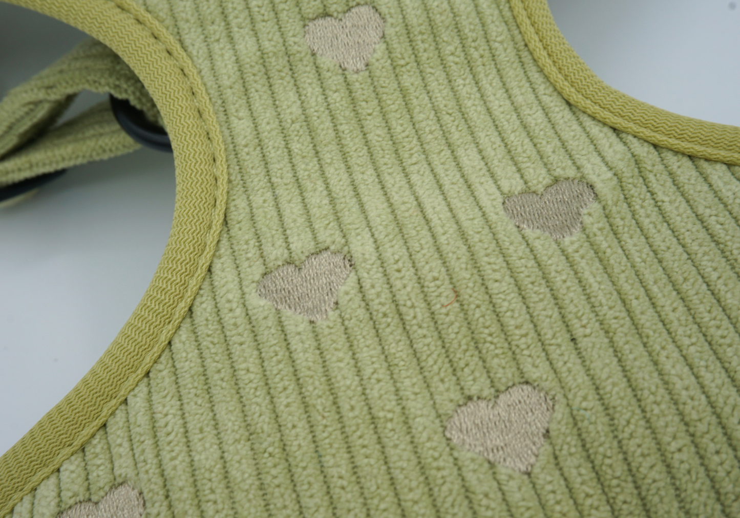 Corduroy Heart Harness - Green