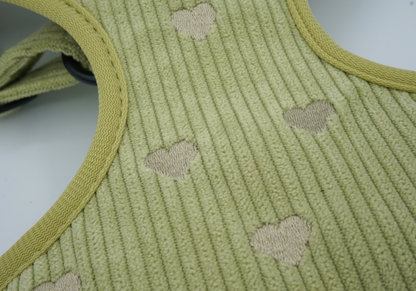 Corduroy Heart Harness - Green