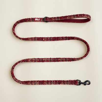 Tweed Leash Burgundy