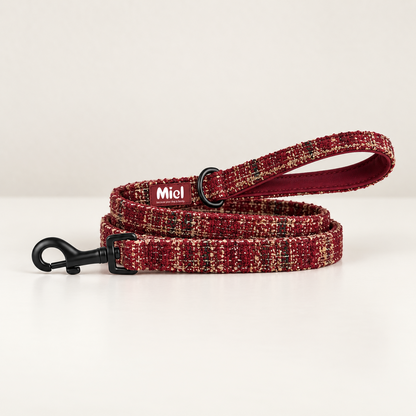 Tweed Leash Burgundy
