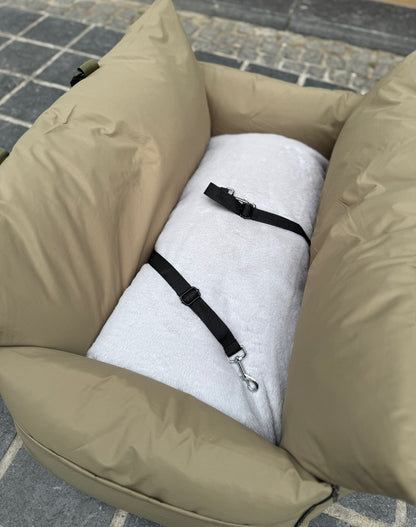 Luxury Dog Car Seat Olive XL - MIEL