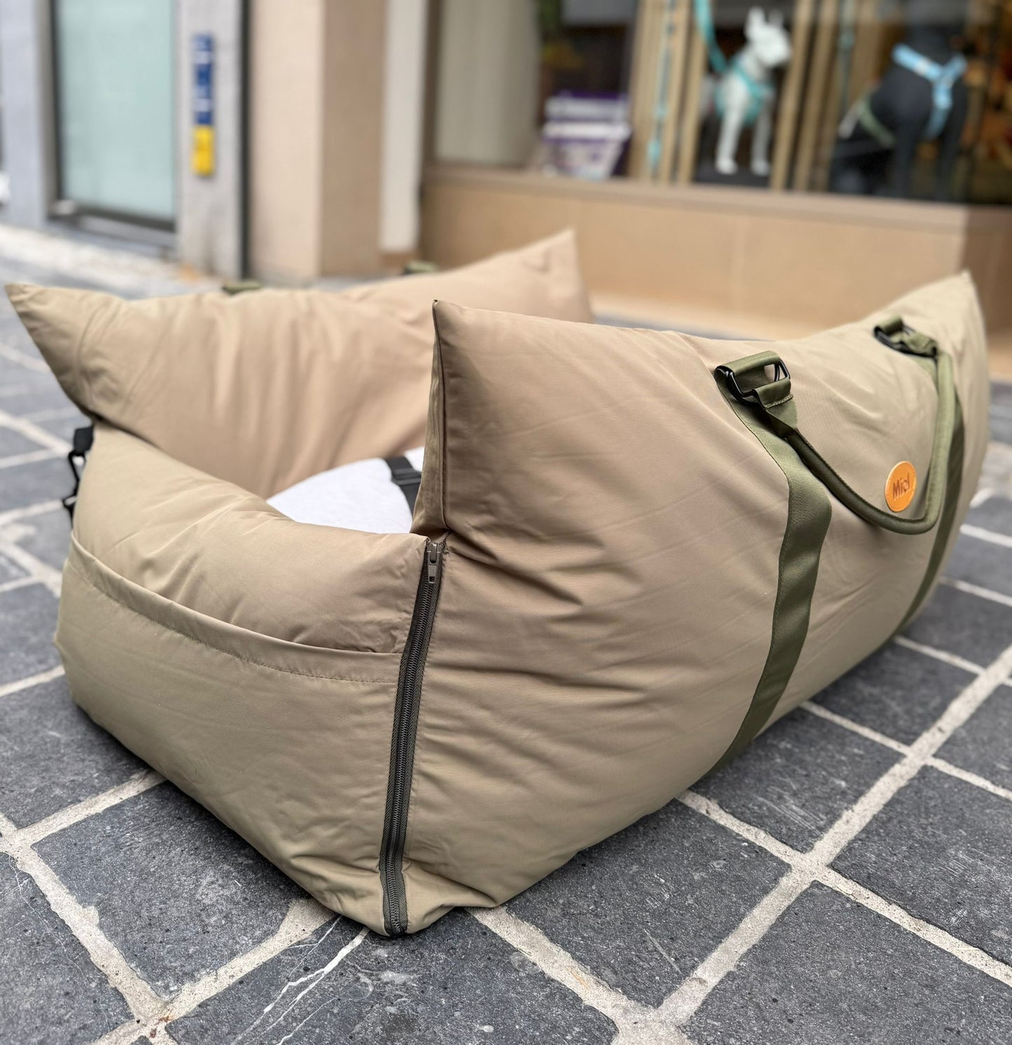 Luxury Dog Car Seat Olive XL - MIEL