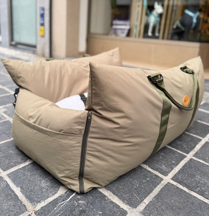 Luxury Dog Car Seat Olive XL - MIEL