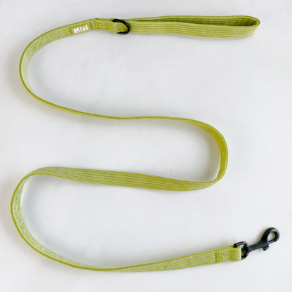 Corduroy Heart Leash - Green