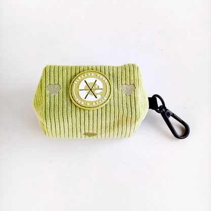 Corduroy Heart Poopbagholder - Green