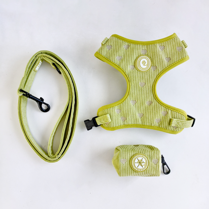 Corduroy Heart Harness - Green